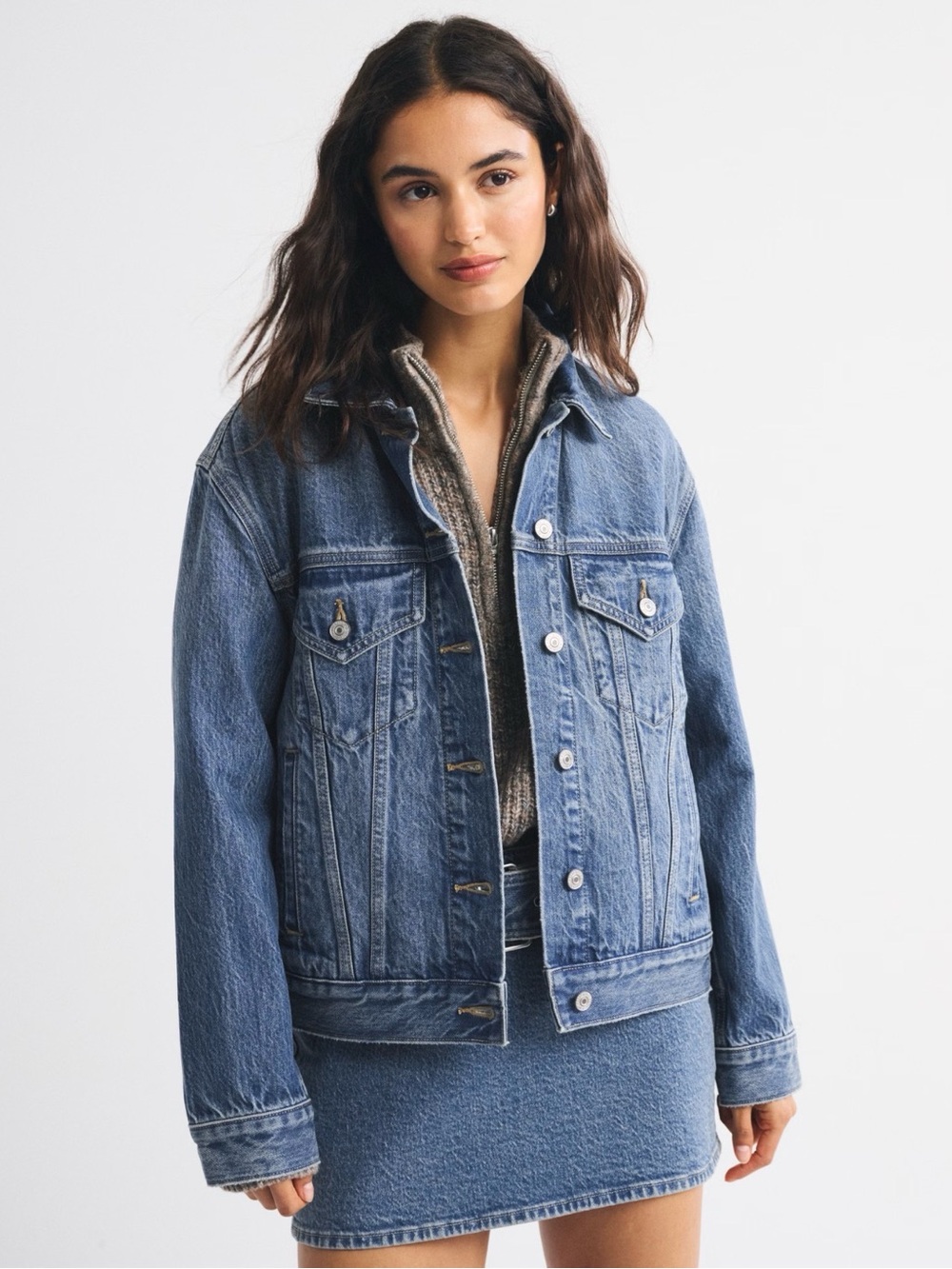ABERCROMBIE & FITCH WOMENS DEMIM TRUCKER JACKET SIZE XS